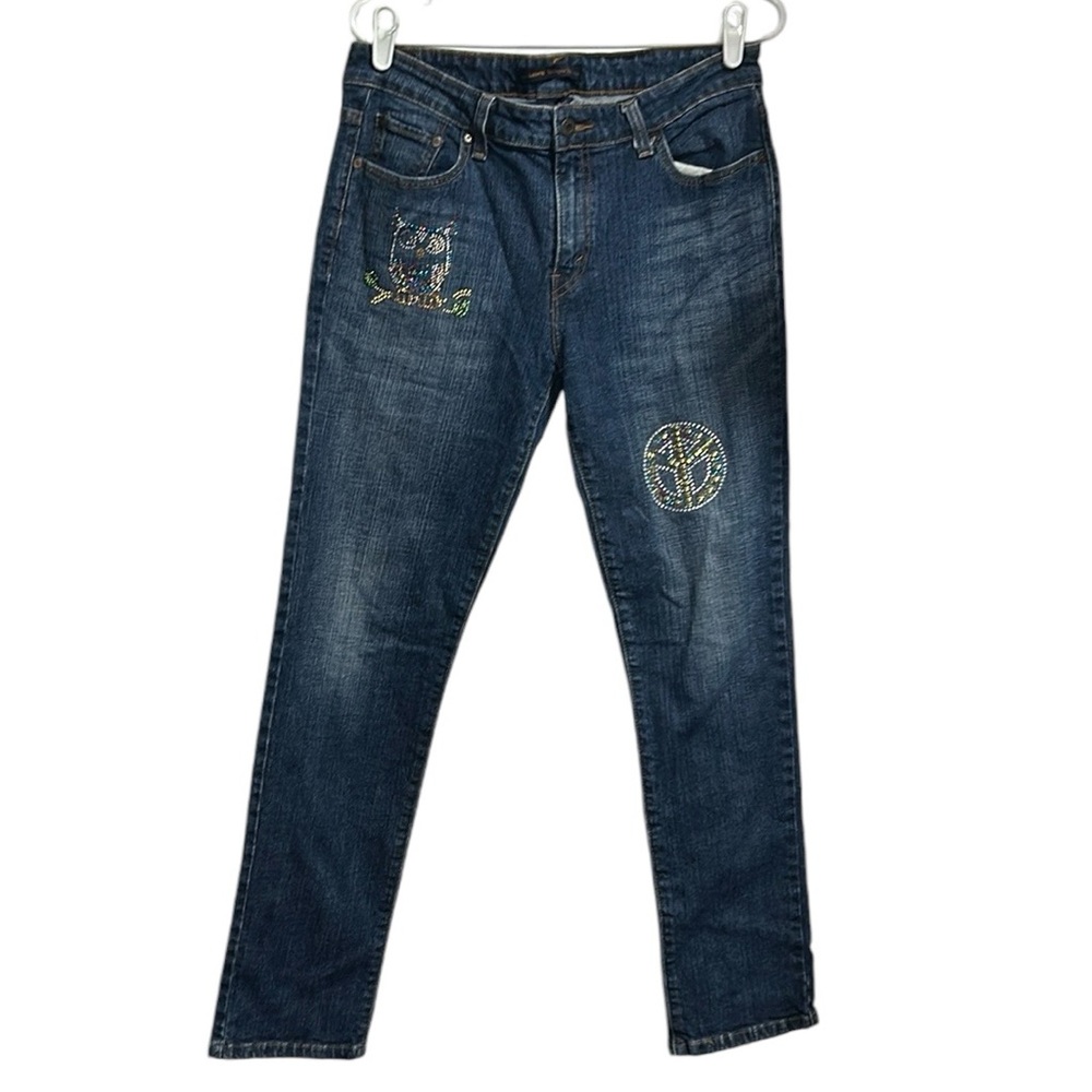 Levi's The Original Mid Rise Skinny Women's Jeans Size 12 Rhinestone Embellish